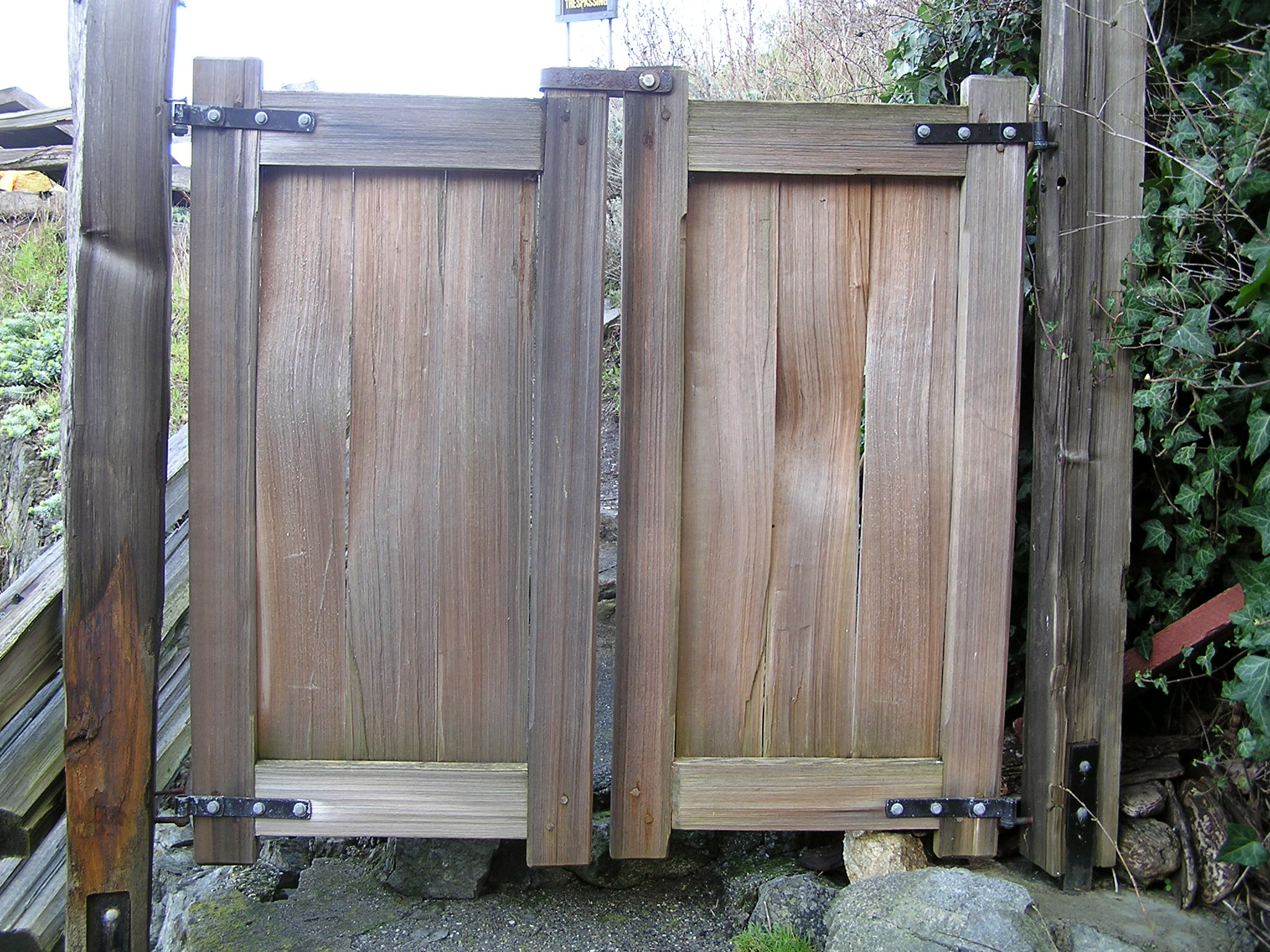 Double gates to the beach Thuja Wood Art Reclaimed Cedar Furniture