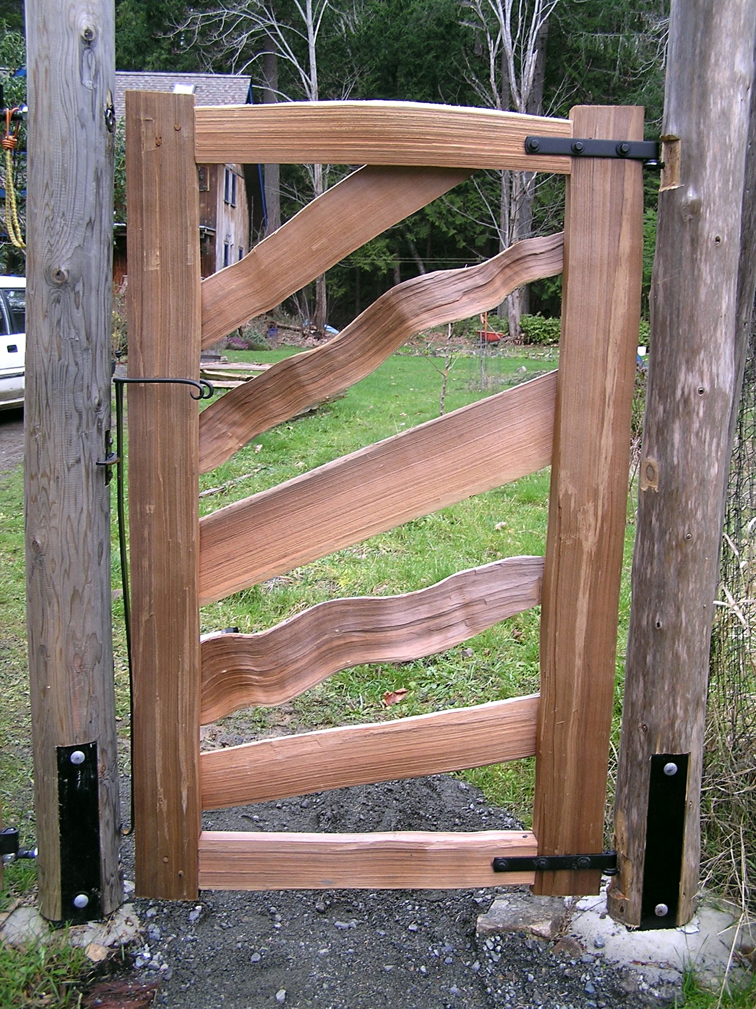 Sun pedestrian gate Thuja Wood Art Reclaimed Cedar Furniture Wood