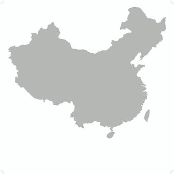 中国（中華人民共和国）の白地図 | 白地図専門店 中国 地図イラスト - No: 1205150／無料イラストなら「イラストAc」
