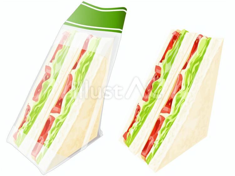 コンビニサンドイッチ（レタストマト）イラスト No 23251833｜無料イラスト・フリー素材なら「イラストAC」