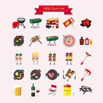 Bbqのイラスト | かわいいフリー素材が無料のイラストレイン バーベキューコンロイラスト／無料イラストなら「イラストAc」