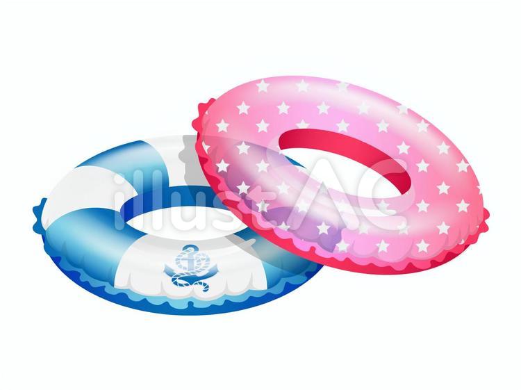 3 浮き輪イラスト - No: 2139406／無料イラストなら「イラストAc」