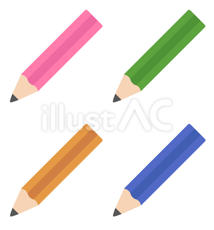 鉛筆4種イラスト No 1382722／無料イラスト/フリー素材なら「イラストAC」