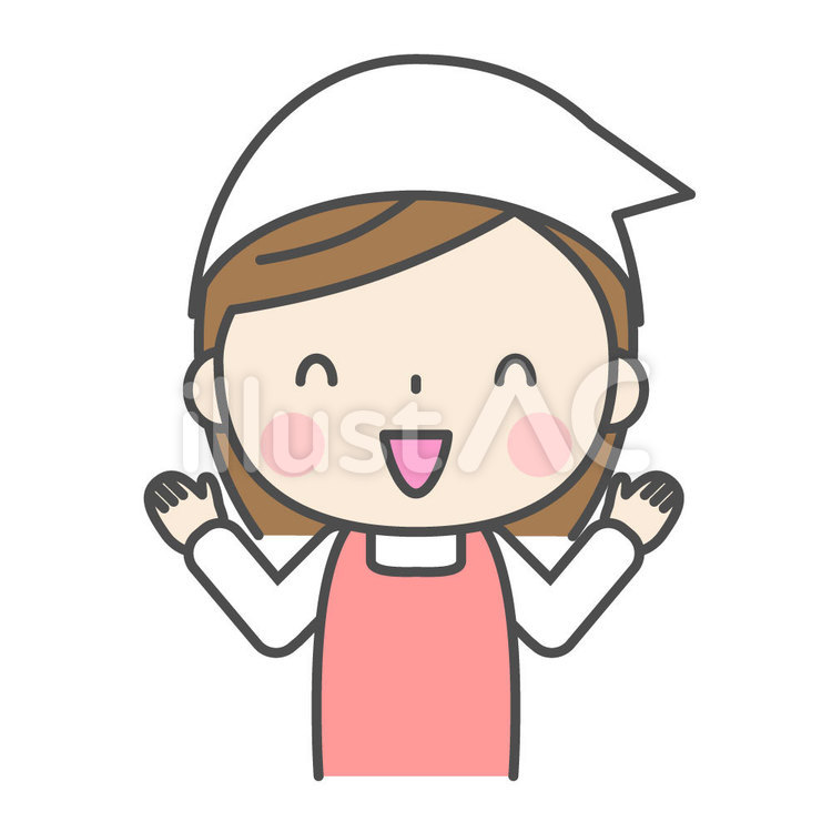 エプロンと三角巾姿の女性－上半身 | 三角巾, イラスト, 上半身 三角巾とエプロンを着用した女性イラスト - No: 1009377／無料イラストなら「イラストAc」