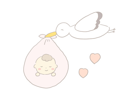 赤ちゃんを運ぶ「コウノトリ」のイラスト | イラスト本舗 コウノトリイラスト／無料イラストなら「イラストAc」