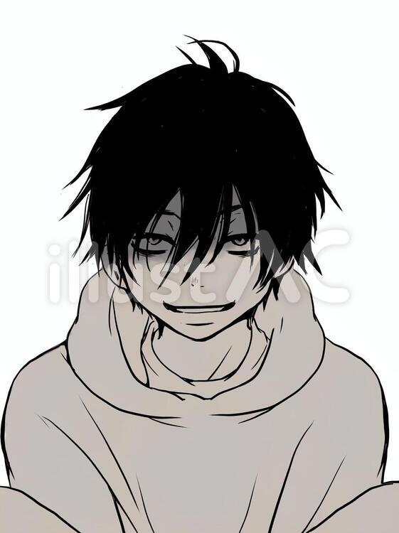 男性イラスト29(暗め、眼鏡有り無し4枚) | ミカスケのお絵描き ゲス顔２背景なしイラスト - No: 1577411／無料イラストなら「イラストAc」