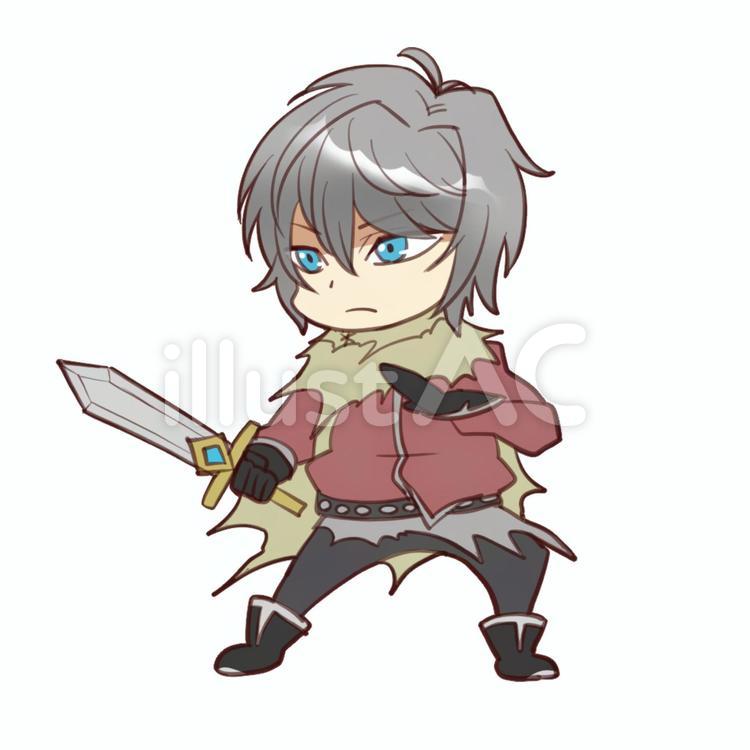 女剣士のイラスト特集 Sd剣士構えイラスト - No: 1089343／無料イラストなら「イラストAc」