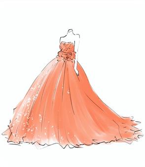 花嫁（ブライダル）のイラストを描きました。 ドレスイラスト／無料イラストなら「イラストAc」