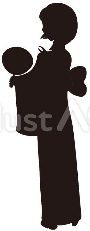 浴衣女性の横顔シルエット | 横顔 シルエット, 人間 シルエット, 女性シルエット 女性シルエット（浴衣）イラスト - No: 555384／無料イラストなら「イラストAc」