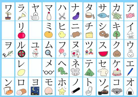 シンプルカタカナ表【無料ダウンロード】 │ がんプリ カタカナ表イラスト／無料イラストなら「イラストAc」