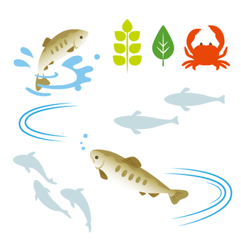 アマゴ｜川や池の魚｜イラスト魚図鑑 川魚イラスト／無料イラストなら「イラストAc」