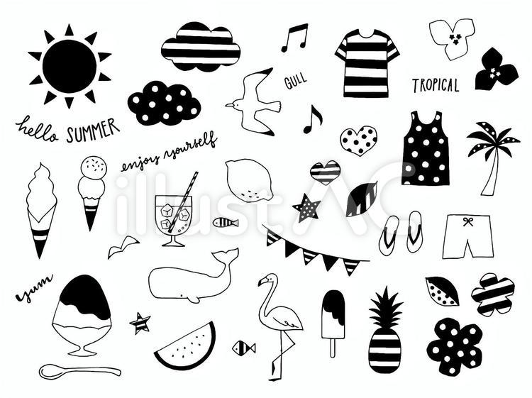 モノトーン イラスト素材 [ 605119 ] - フォトライブラリー Photolibrary 夏のイラスト モノトーンイラスト - No: 1153482／無料イラストなら「イラストAc」