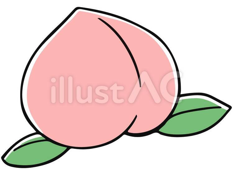 桃のイラスト | Sozaic.com 桃イラスト - No: 1444164／無料イラストなら「イラストAc」