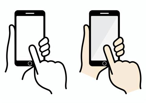 インカメラに映る目の反射でスマホの持ち方を推定～慶應義塾大学など研究 - Iphone Mania スマホ 指イラスト／無料イラストなら「イラストAc」