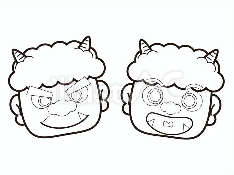 鬼塗り絵イラスト No 683297／無料イラストなら「イラストAC」