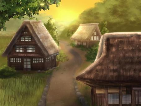 江戸村イラスト／無料イラストなら「イラストAc」 集落イラスト／無料イラストなら「イラストAc」