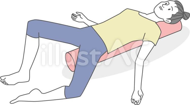 ストレッチポール®が睡眠の質改善に効果的な理由 ストレッチポール_股関節ほぐしイラスト - No: 2644929／無料イラストなら「イラストAc」