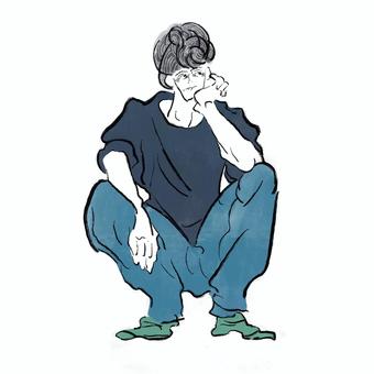女の子しゃがみポーズ集 - Clip Studio Assets しゃがみイラスト／無料イラストなら「イラストAc」