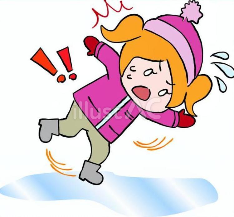 氷で足元が滑る外国人の女の子イラスト No 23510122／無料イラスト/フリー素材なら「イラストAC」