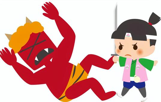強ェがどこか甘い奴ら】ルフィは躊躇なくカイドウを倒せるのか!? | One Piece最新考察研究室 鬼を倒す桃太郎イラスト - No: 1279802／無料イラストなら「イラストAc」