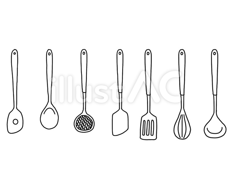 Free Vectors Line drawing kitchen tools