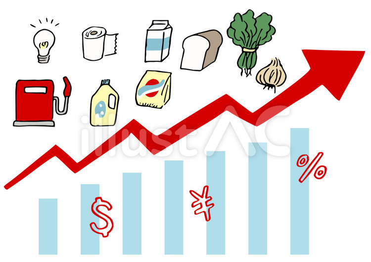 物価高騰.食費.日用品.グラフイラスト No 23097125｜無料イラスト・フリー素材なら「イラストAC」