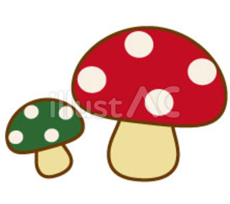 きのこの絵: Mini-Poche きのこイラスト - No: 250174／無料イラストなら「イラストAc」