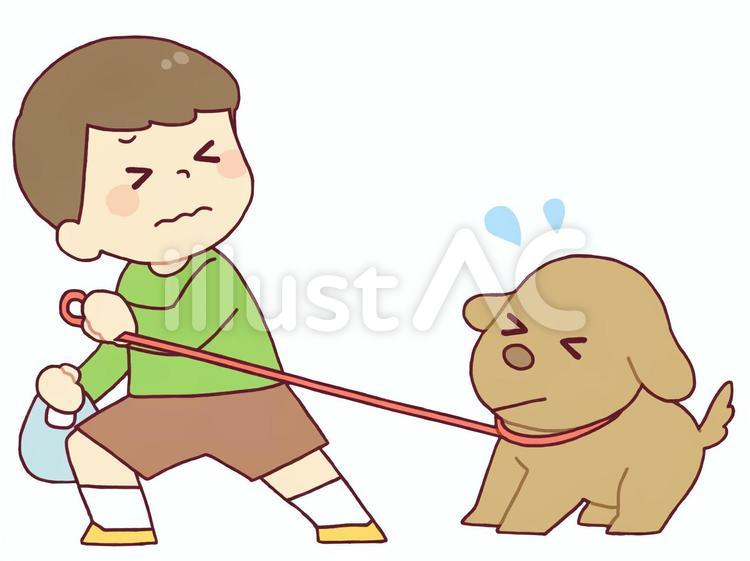 嫌がる犬イラスト No 620437／無料イラストなら「イラストAC」