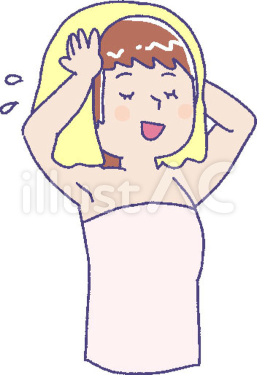 Drying Hair With Towel Clip Art