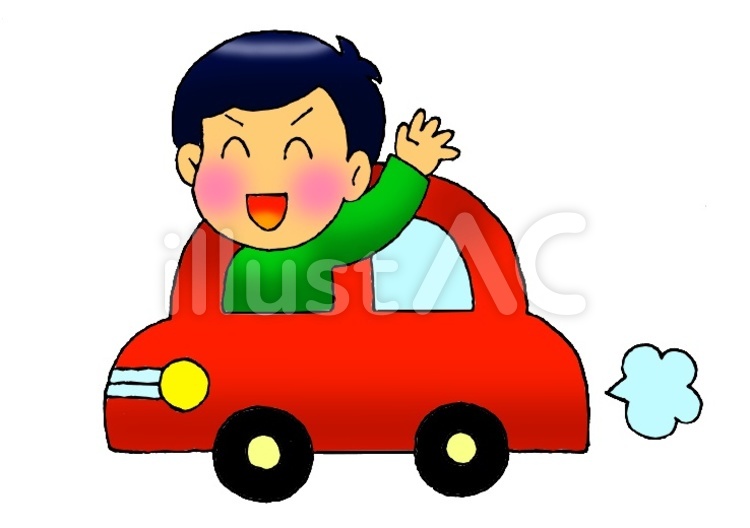 車に乗る男の子イラスト No 1078371／無料イラストなら「イラストAC」