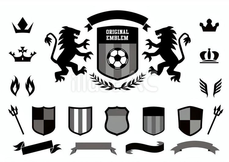 エンブレム サッカー ライオン ロゴイラスト No 23900880／無料イラスト/フリー素材なら「イラストAC」