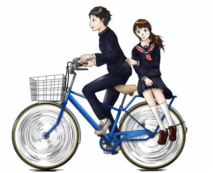 自転車の二人乗りのイラスト素材 [59708834] - Pixta 自転車二人乗りイラスト／無料イラストなら「イラストAc」