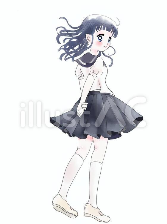ふりかえるイラスト - No: 1420614／無料イラストなら「イラストAc」 夏風にふりかえる女の子イラスト - No: 1202778／無料イラストなら「イラストAc」