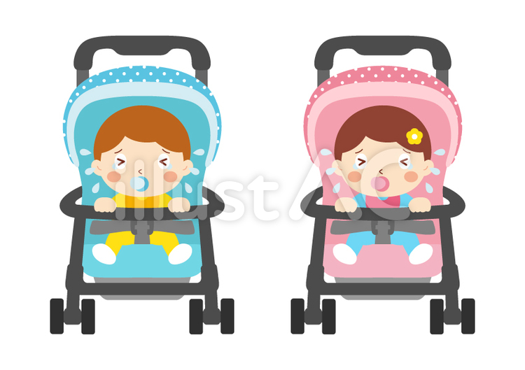 座るとギャン泣き！ベビーカーを嫌がる子どもの対処法(2018年4月19日)｜ウーマンエキサイト(1/2) ベビーカー_泣くイラスト - No: 546851／無料イラストなら「イラストAc」