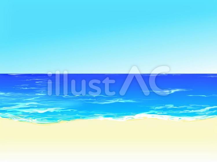 南の島のリゾート海岸のイラスト Wall Mural • Murals Cloud, Light, Glitter | Myloview.com 海岸イラスト - No: 1191087／無料イラストなら「イラストAc」