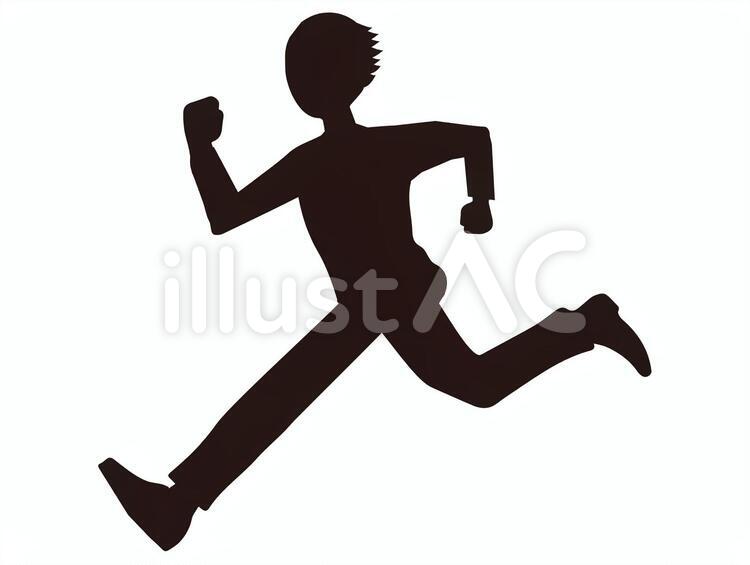40代ランナーの生態。「ひとりで走るのが好き」「平日は夜ラン、週末は朝ラン」 | Oceans オーシャンズ｜男の日常を楽しくする情報発信局 走るイラスト - No: 1810075／無料イラストなら「イラストAc」