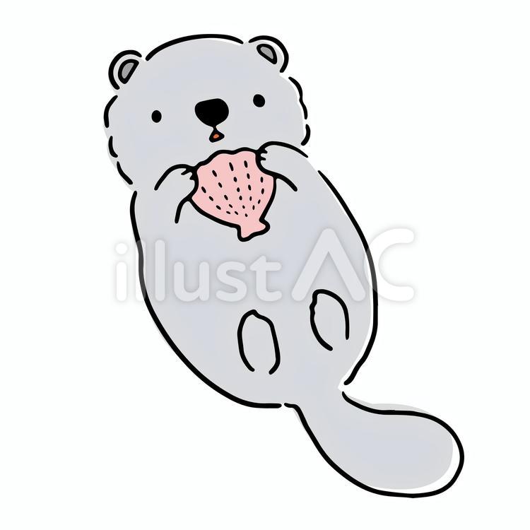 無料イラスト ラッコ かわいいラッコイラスト - No: 22056730／無料イラストなら「イラストAc」