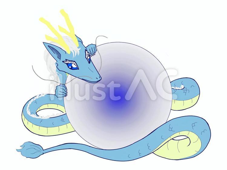 かわいい龍のイラストフリー素材 辰年年賀状 かわいい龍イラスト - No: 1105814／無料イラストなら「イラストAc」