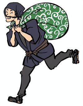 盗人の昼寝」の意味・由来 | 雑学ネタ帳 盗人イラスト／無料イラストなら「イラストAc」