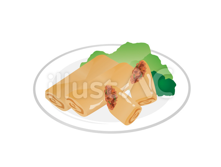 揚げ春巻きイラスト／無料イラストなら「イラストAc」 春巻きイラスト - No: 2577365／無料イラストなら「イラストAc」