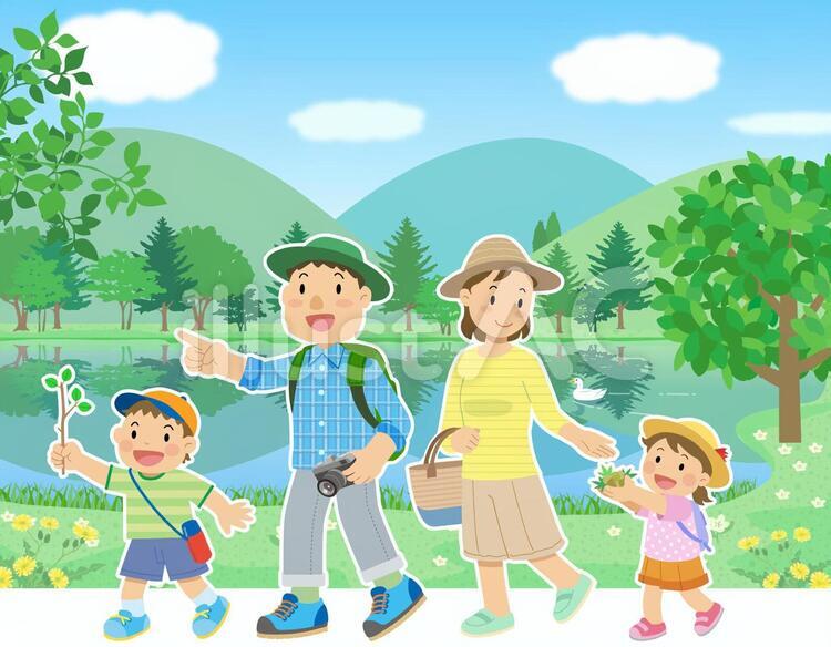 Free Vectors Go out with family illustration