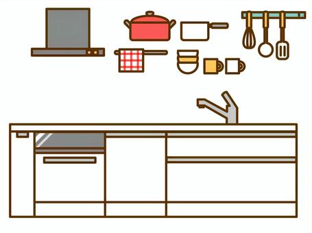 オシャレなキッチンのイラストのイラスト素材 [63464322] - Pixta システムキッチンイラスト／無料イラストなら「イラストAc」