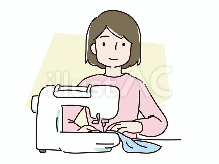 Free Vectors Illustration of a woman sewing