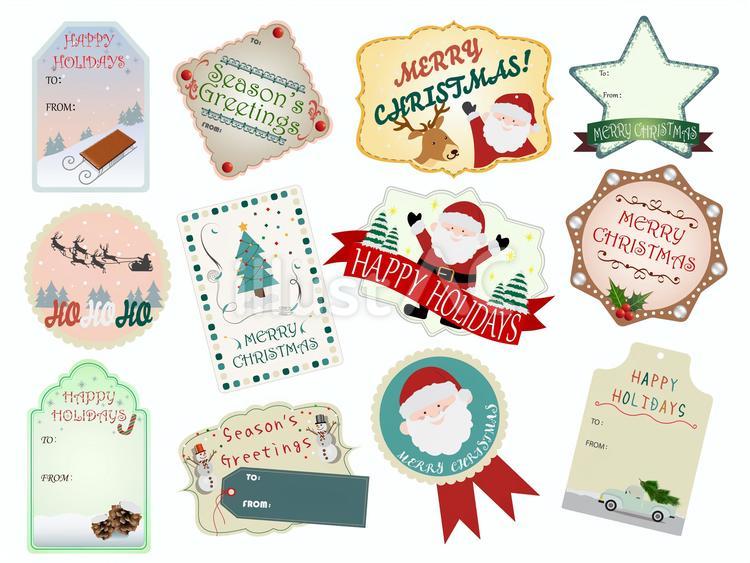 Free Vectors Christmas label/sticker set