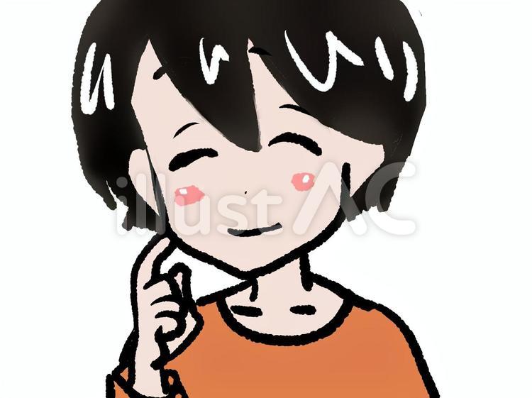 えへへ…? 」|ちかぱんのイラスト えへへイラスト - No: 614089／無料イラストなら「イラストAc」