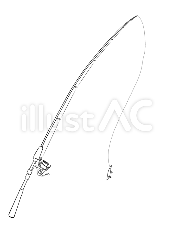 Free Vectors Fishing rod line drawing