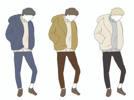 無料イラスト お洒落な萌そで男子 おしゃれな人イラスト／無料イラストなら「イラストAc」