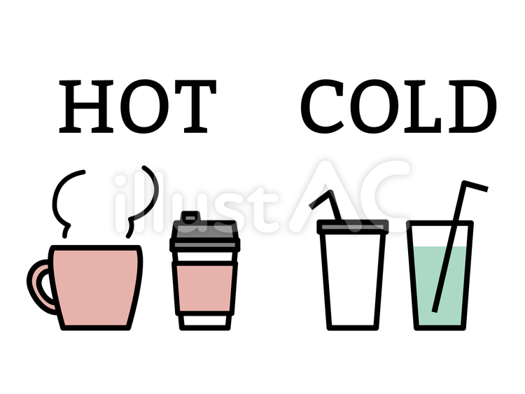 Free Vectors HOT, COLD drink icon set