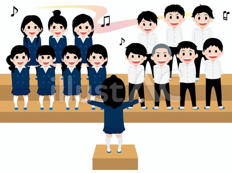 合唱」イラスト無料 038-合唱コンクール-カラーVerイラスト - No: 1835136／無料イラストなら「イラストAc」