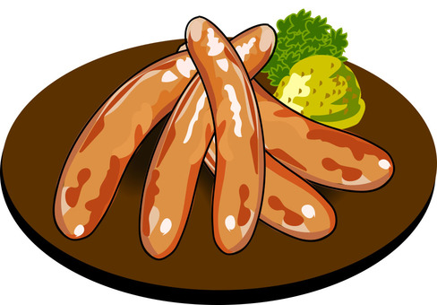 無料イラスト 加工品２ ドイツソーセージイラスト／無料イラストなら「イラストAc」